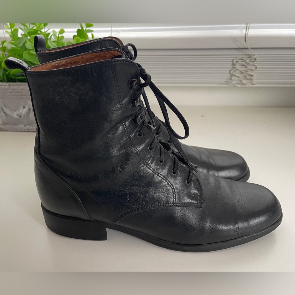 Santana Canada Leather Ankle Boots Lace Up Grunge Goth Punk Size 8.5